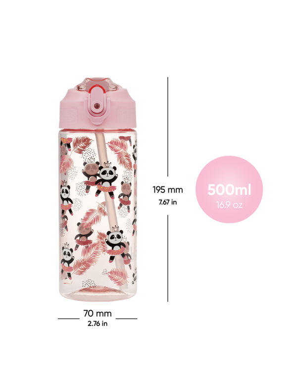 BAAGL  BAAGL Tritan-Trinkflasche mit Strohhalm Panda 500 ml