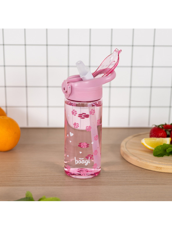 BAAGL  BAAGL Tritan-Trinkflasche mit Strohhalm Pfoten 500 ml