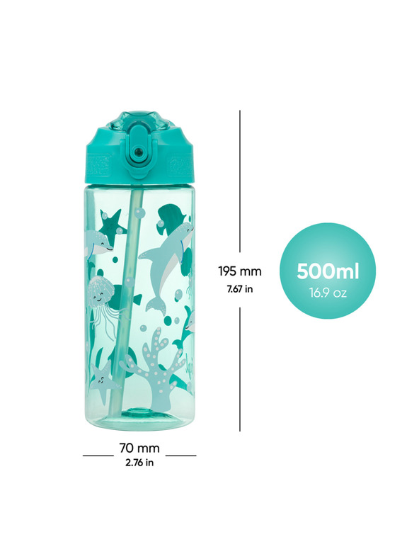 BAAGL  BAAGL Tritan-Trinkflasche mit Strohhalm Delfin 500 ml