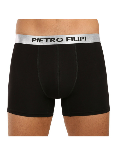 Pietro Filipi 2er Set - Herren Boxershorts Pietro Filipi schwarz Metallic Silber