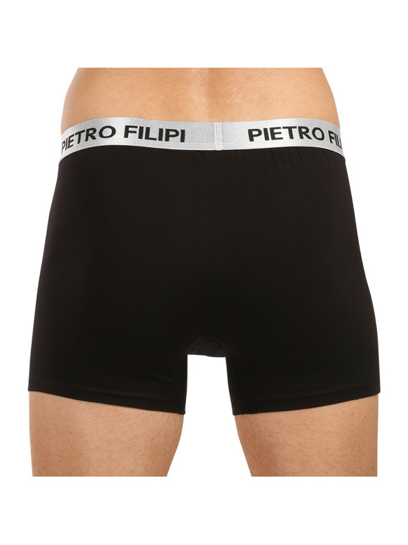 Pietro Filipi 2er Set - Herren Boxershorts Pietro Filipi schwarz Metallic Silber