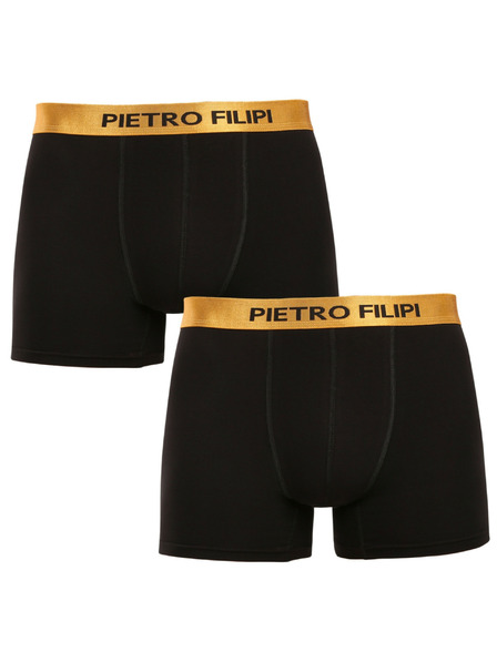 Pietro Filipi 2er Set - Herren Boxershorts Pietro Filipi schwarz Metallic Gold