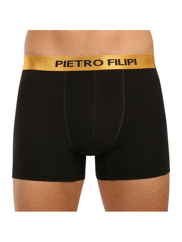 Pietro Filipi 2er Set - Herren Boxershorts Pietro Filipi schwarz Metallic Gold