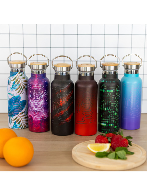 BAAGL  BAAGL Thermoflasche mit Bambusdeckel Lava, 500 ml