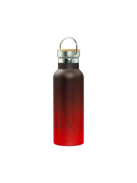 BAAGL  BAAGL Thermoflasche mit Bambusdeckel Gradient Rot-Schwarz, 500 ml