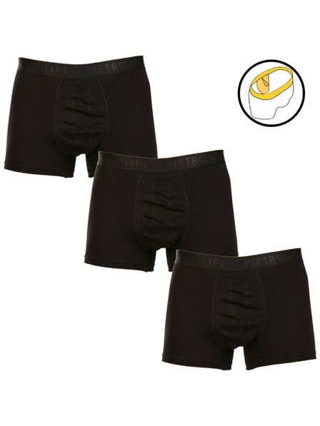 Pietro Filipi 3er-Set - Herren Boxershorts Pietro Filipi mit Hodenschutz schwarz