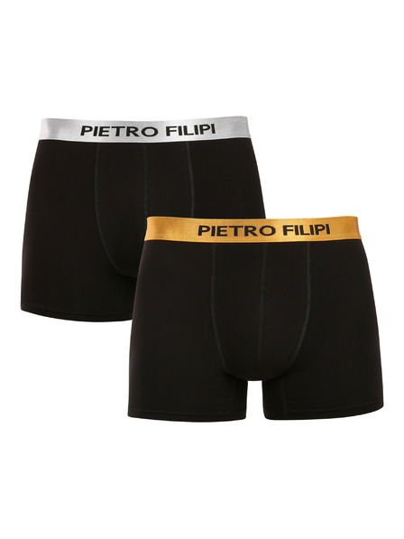 Pietro Filipi 2er-Set - Herren Boxershorts Pietro Filipi schwarz Metallic-Mix