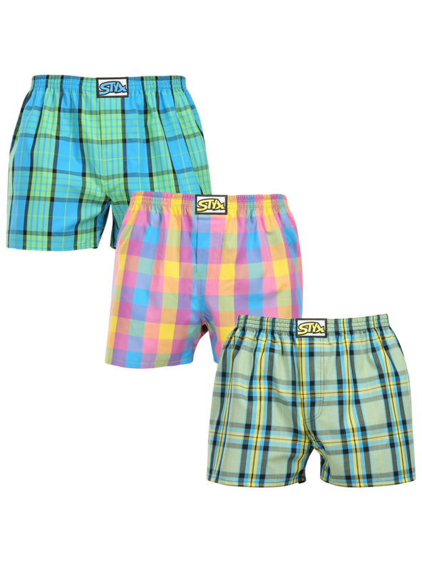 Styx Dreier-Set Herren Styx Shorts klassisch elastisch mehrfarbig