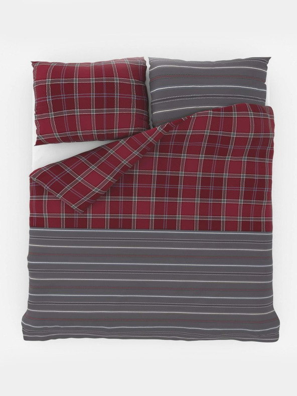 Kvalitex Französische Baumwollbettwäsche DELUX 240x200, 70x90cm CAMPUS grau