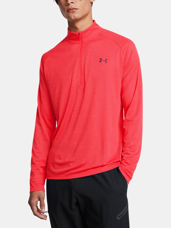 Under Armour Herren T-Shirt Under Armour UA Tech Textured 1/2 Zip-RED