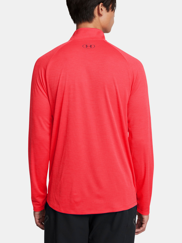 Under Armour Herren T-Shirt Under Armour UA Tech Textured 1/2 Zip-RED