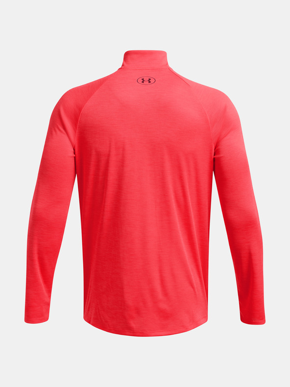Under Armour Herren T-Shirt Under Armour UA Tech Textured 1/2 Zip-RED