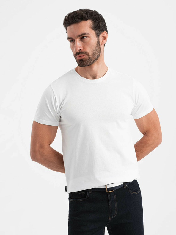 Ombre Clothing Weißes Herren Basic Shirt Ombre Kleidung