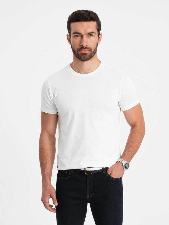 Ombre Clothing Weißes Herren Basic Shirt Ombre Kleidung