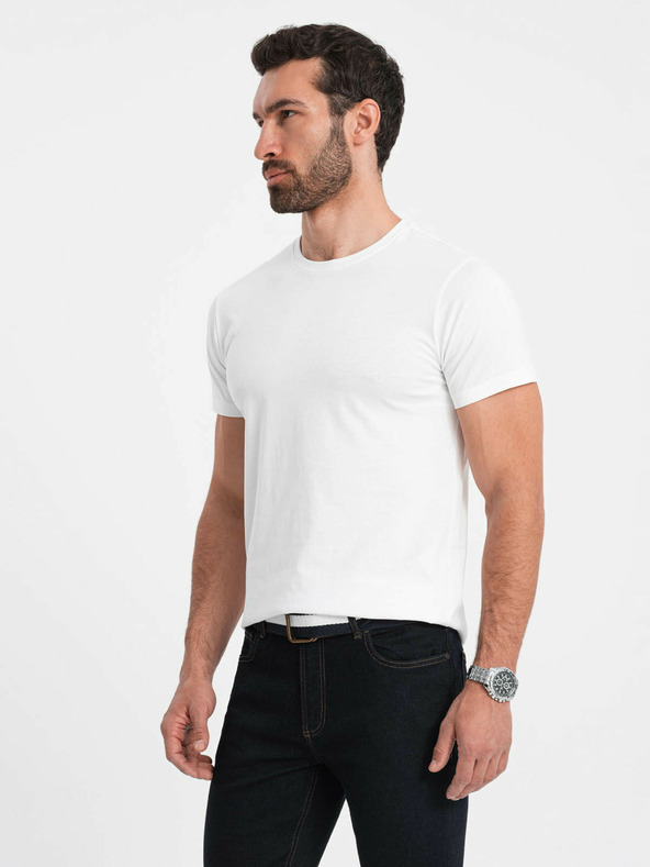 Ombre Clothing Weißes Herren Basic Shirt Ombre Kleidung