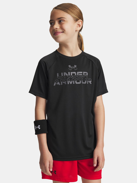 Under Armour Jungen T-Shirt Under Armour UA Tech Split Wordmark SS-BLK