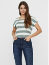 Vero Moda Grün und weiß gestreiftes T-Shirt VERO MODA Wide Stripe