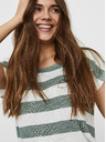 Vero Moda Grün und weiß gestreiftes T-Shirt VERO MODA Wide Stripe