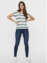 Vero Moda Grün und weiß gestreiftes T-Shirt VERO MODA Wide Stripe