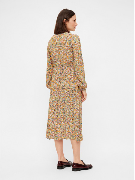 Pieces Beige geblümter Midi Pieces Gry
