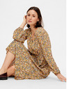 Pieces Beige geblümter Midi Pieces Gry