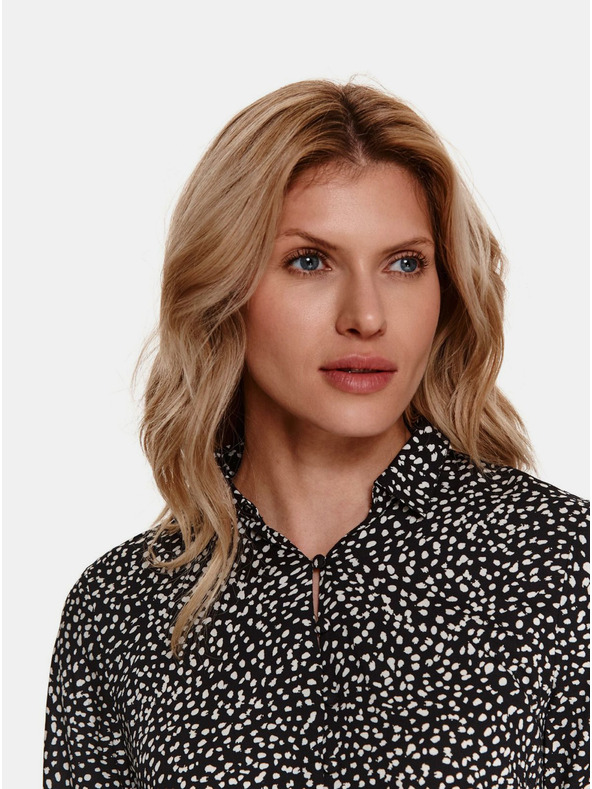 TOP SECRET Schwarz gemusterte Bluse mit Knöpfen TOP SECRET