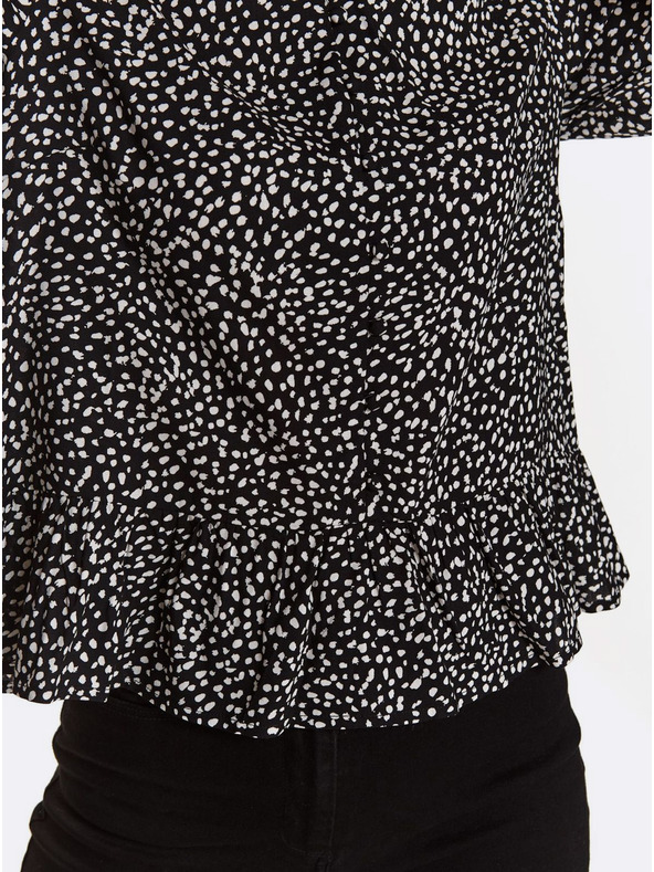 TOP SECRET Schwarz gemusterte Bluse mit Knöpfen TOP SECRET
