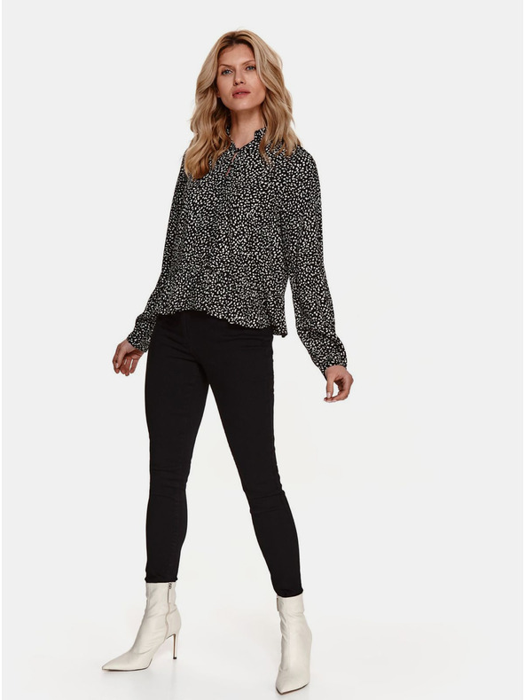 TOP SECRET Schwarz gemusterte Bluse mit Knöpfen TOP SECRET