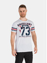 Sam 73 Weißes bedrucktes Herren-T-Shirt SAM 73