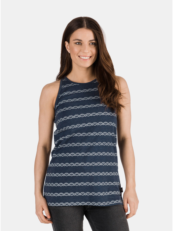 Sam 73 Dunkelblaues gemustertes Damen-Tank-Top SAM 73