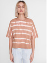 Noisy May Hellbraunes gemustertes loses T-Shirt Noisy May Buster