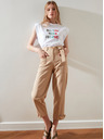Trendyol Beige Damen-Cropped-Hose mit Taschen Trendyol