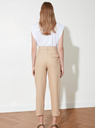 Trendyol Beige Damen-Cropped-Hose mit Taschen Trendyol