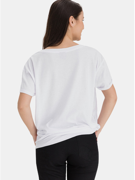 Sam 73 Weißes lockeres Damen-T-Shirt mit SAM 73 Aufdruck