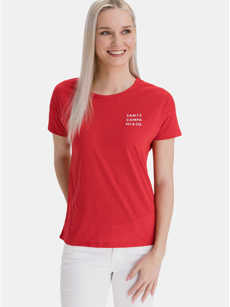 Sam 73 Rotes bedrucktes T-Shirt für Frauen SAM 73
