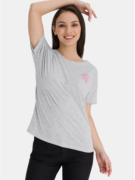 Sam 73 Graues Damen-T-Shirt mit SAM 73-Aufdruck