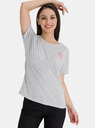 Sam 73 Graues Damen-T-Shirt mit SAM 73-Aufdruck