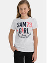 Sam 73 Weißes Mädchen-T-Shirt mit SAM 73-Aufdruck