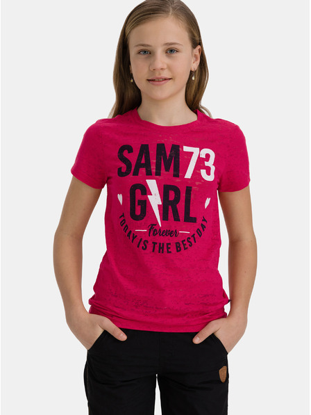 Sam 73 Rosa Mädchen T-Shirt mit Aufdruck SAM 73