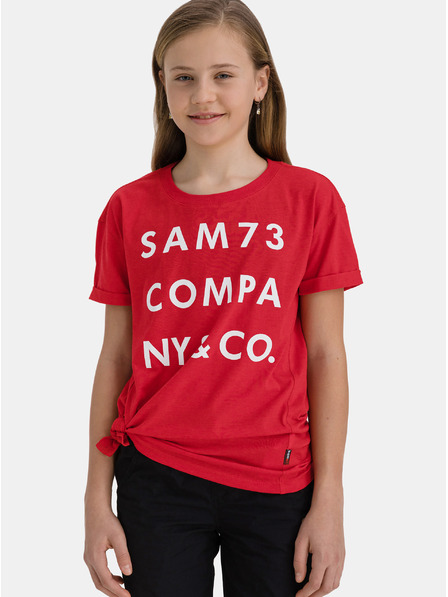 Sam 73 Rotes bedrucktes Mädchen-T-Shirt SAM 73