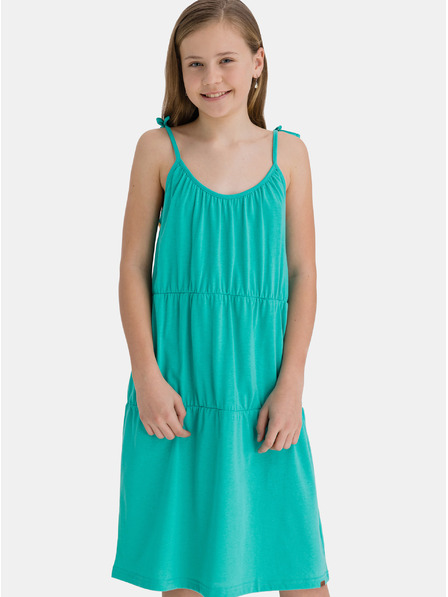 Sam 73 Türkisfarbenes trägerloses Kleid für Mädchen SAM 73