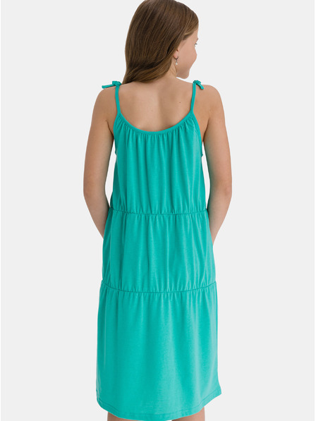 Sam 73 Türkisfarbenes trägerloses Kleid für Mädchen SAM 73