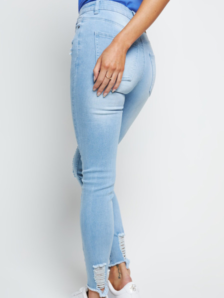 Siksilk Blaue Damenjeans - JEANS SKINNY DISTRESSED