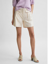 Selected Femme Cremefarbene Leinen-Shorts mit hohem Bund Selected Femme Cecilie
