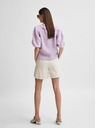 Selected Femme Cremefarbene Leinen-Shorts mit hohem Bund Selected Femme Cecilie