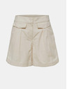 Selected Femme Cremefarbene Leinen-Shorts mit hohem Bund Selected Femme Cecilie
