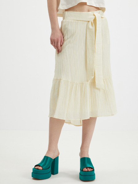 Vero Moda Cremefarbener Damen-Midirock VERO MODA Hajija