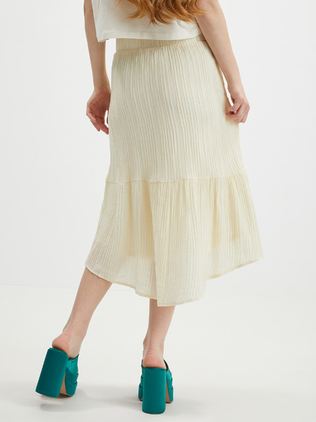Vero Moda Cremefarbener Damen-Midirock VERO MODA Hajija