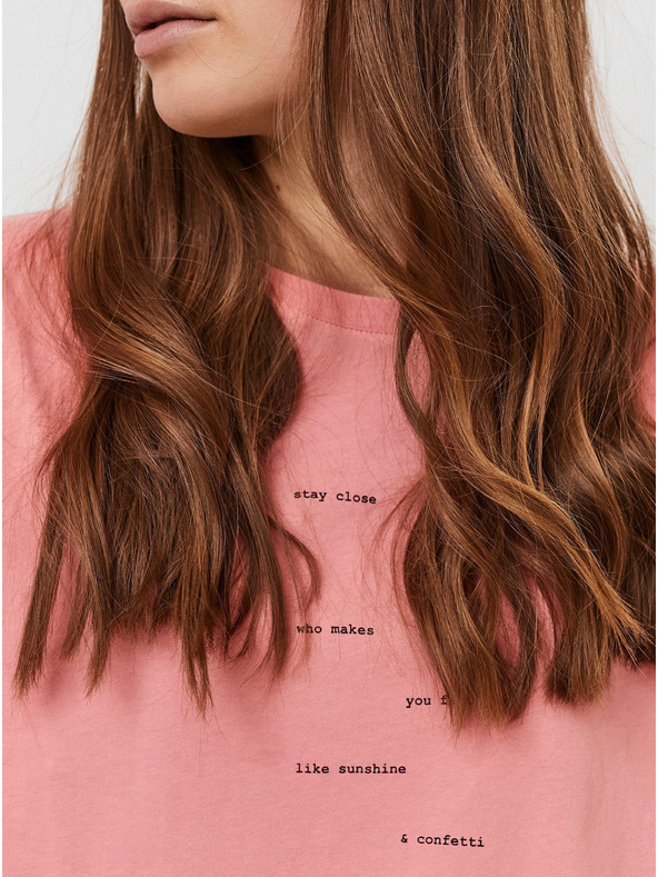 Vero Moda Rosa T-Shirt mit VERO MODA Hollie