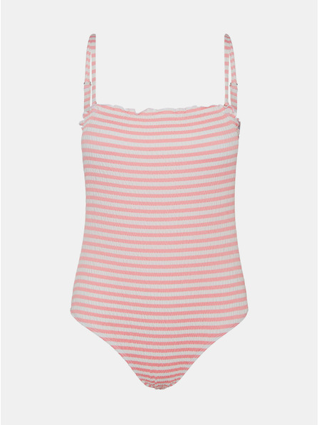 Vero Moda Weiß und rosa gestreifter einteiliger Badeanzug VERO MODA Emily
